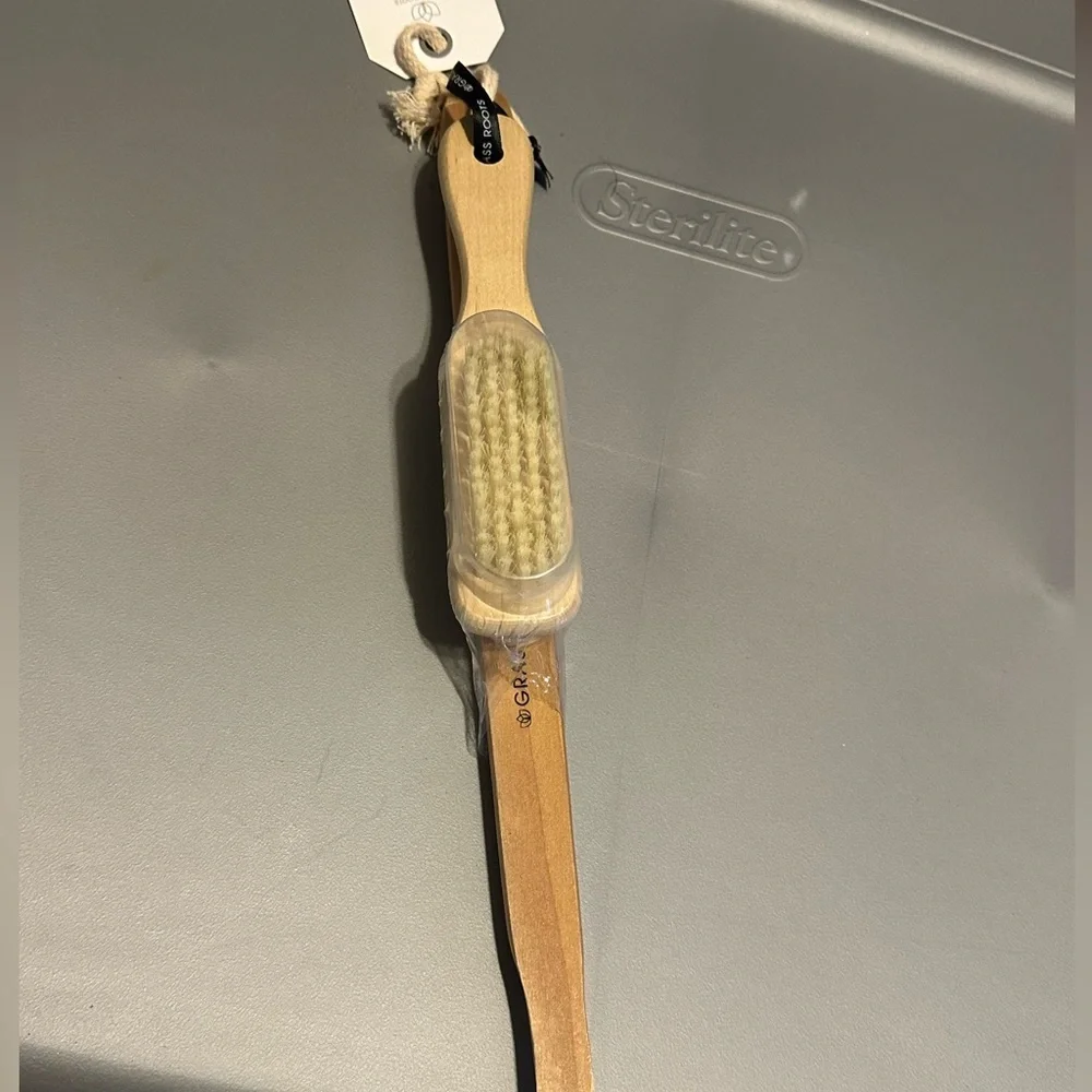 Grass Roots Wooden Dual Sided Exfoliating Shower and Foot Brush